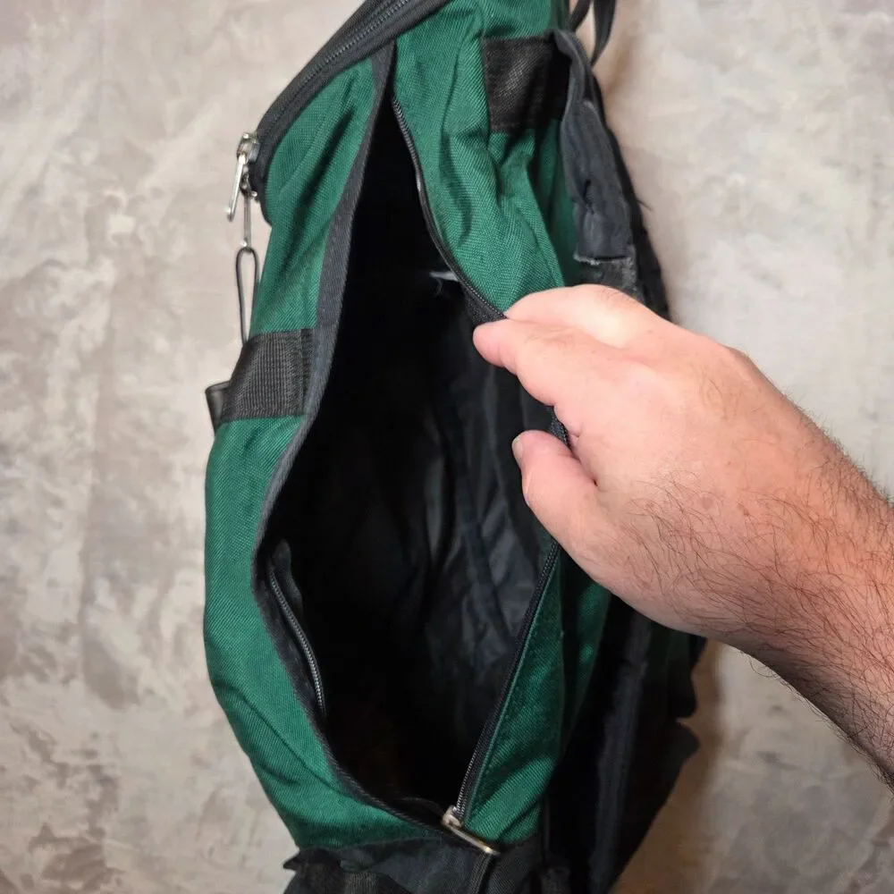 Vintage 90s Eastpak Backpack USA Green Travel Hiking Utility Pack